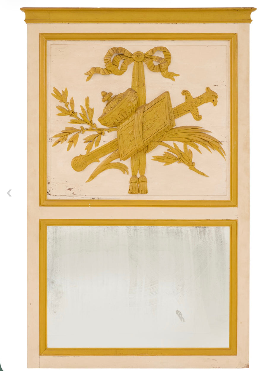 French Painted Trumeau Mirror