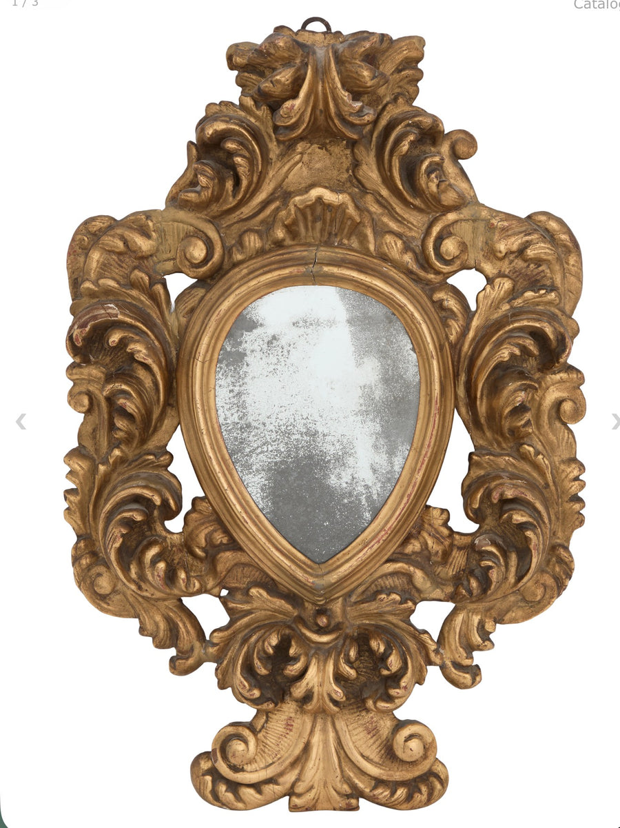 Italian Baroque Giltwood Mirror
