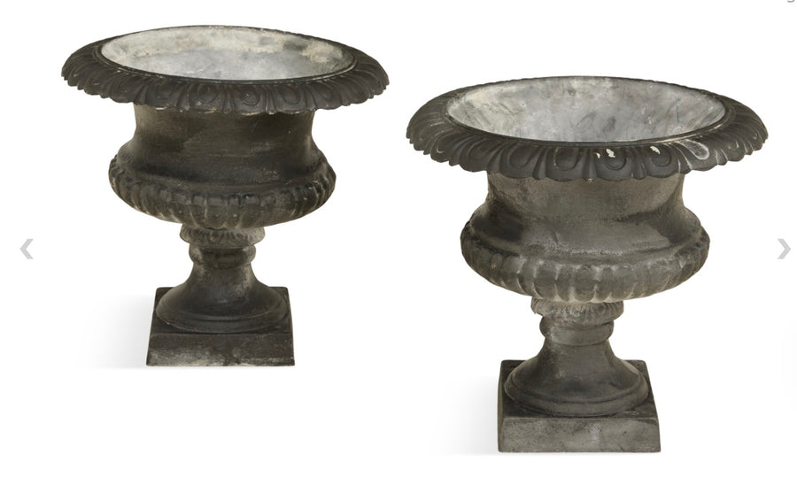 Pair of Gray Garden Urns