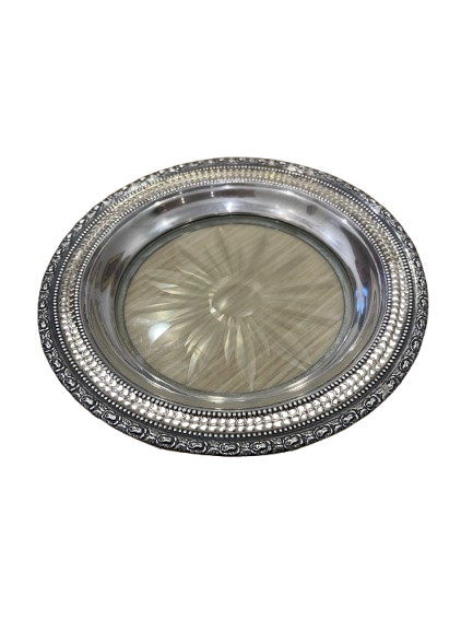 Silverplate and Glass Wine coaster