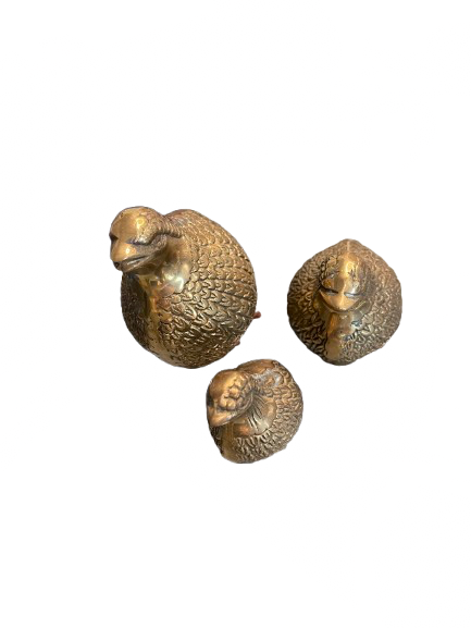Set of 3 Brass Quails