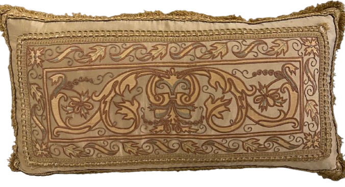 Appliqué Silk Pillow
