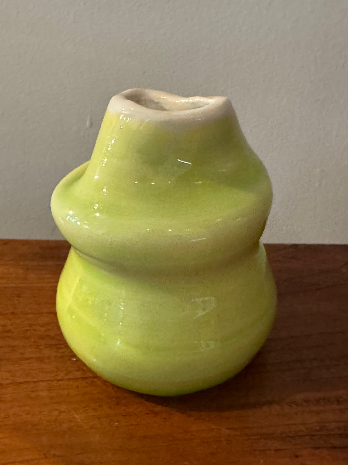 Lime Pinch Bud Vase
