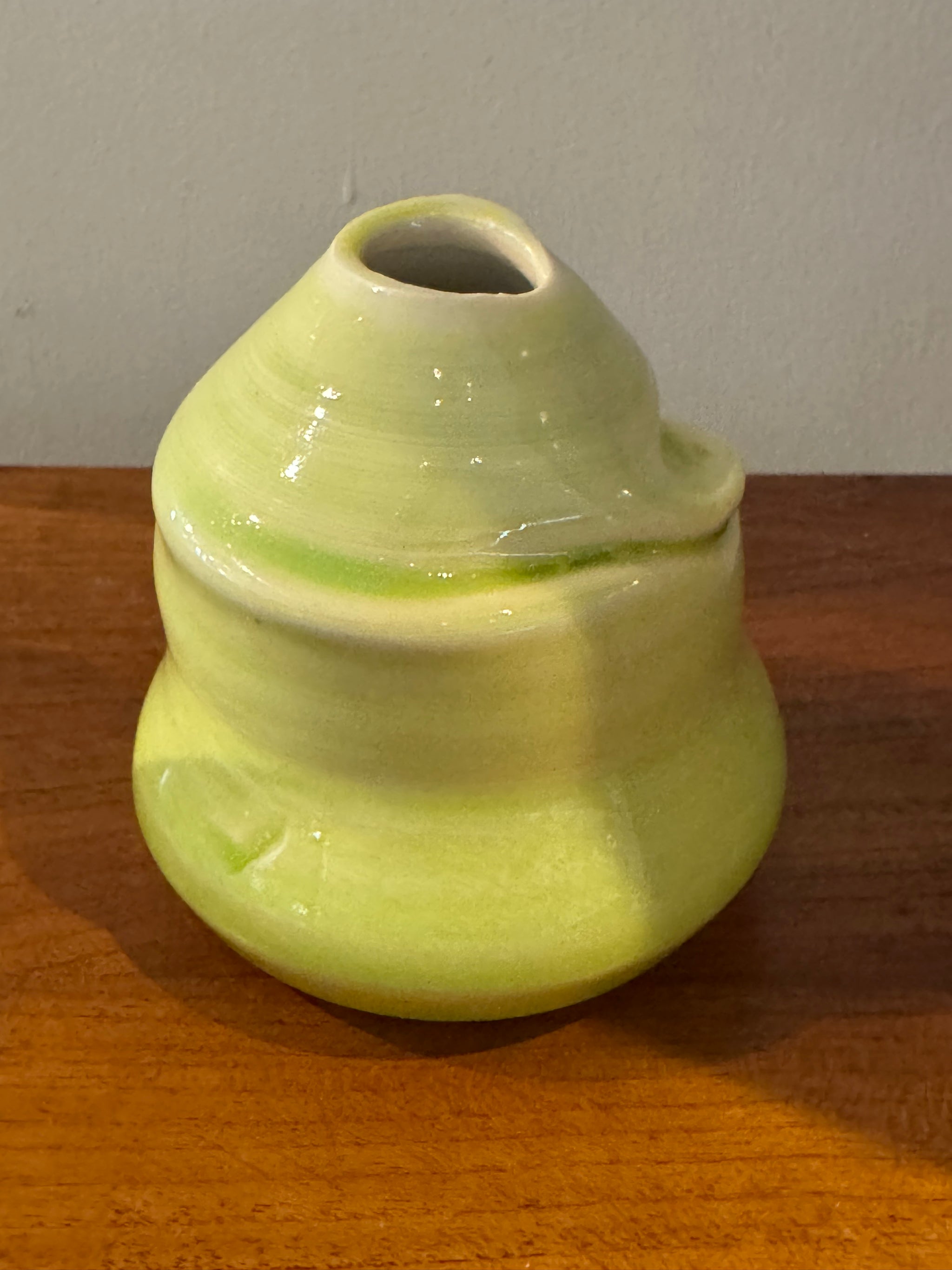 Lime Spiral Bud Vase