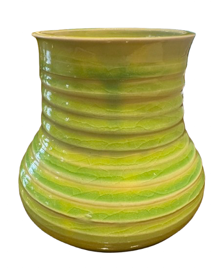 Lime Crackle Vase