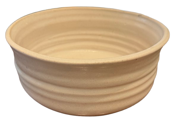 Cream Ribbed Bowl