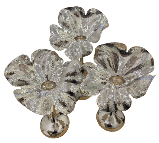3pc Silver Vases